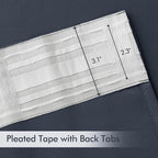 MIULEE Stone Blue Back Tab Blackout Curtains 102 Inch Long 2 Panels Set - Image 4