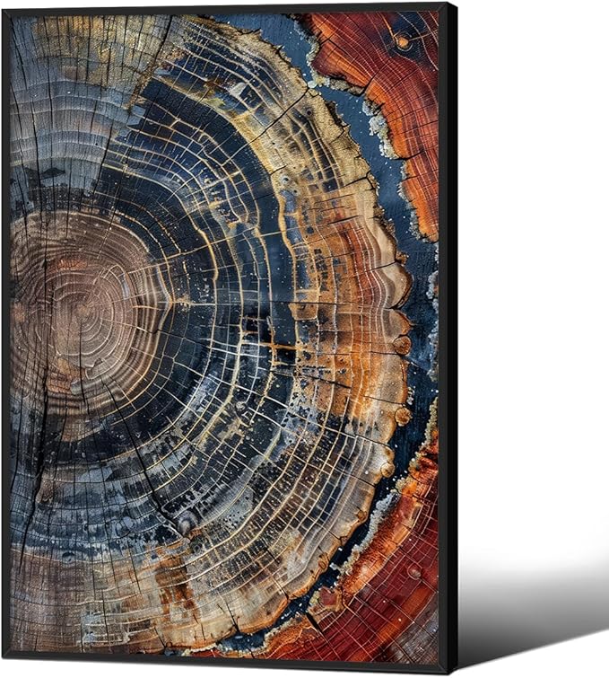Vintage Trendy Abstract Tree Ring Wall Art Modern Colorful Nature Poster 24x36 by Medpol