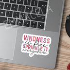 (3 Pack) Motivational Stickers - Kindness is Free Sprinkle It Everywhere – Inspirational Vinyl Decals with Positive Quotes for Laptops, Tumblers, Water Bottles, Scrapbooks - 3 x 2.3 Inch