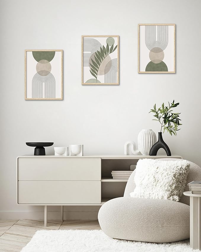 HesenDot Unframed Boho Sage Green Canvas Prints, 12x16in Botanical Line Wall Art - Image 6