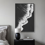 Framed Black and White Abstract Beach Canvas Wall Art, Modern Minimalist Art - Image 4