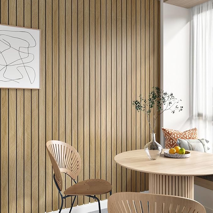 3D Brown Wood Wall Panels 197"x11.8" Acoustic Slat Wall Paneling Peel and Stick - Image 7