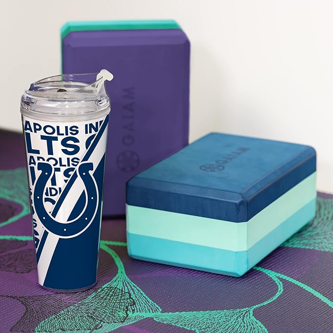 NFL Football 24oz Acrylic Tumbler with Hinged Lid, Officially Licensed Double Wall Tumbler for NFL Fans