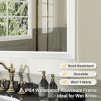 40x36 Inch White Bathroom Mirror - Image 3