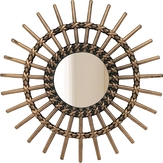 Retro Gold Mirrors for Wall Pack of 3. Round Mirrors. Decorative Mirrors.Small - Image 4
