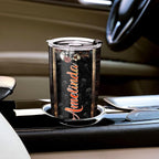 WAZONE Personalized Skull Tumbler Wood Drawing Style Custom Name Double Wall Vacuum 20oz 30oz Stainless Steel Travel Mug Insulated Cup Thermal Cups Novelty Halloween Day Gifts