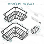 Veken Corner Adhesive Shower Caddy 3-Pack - Image 9