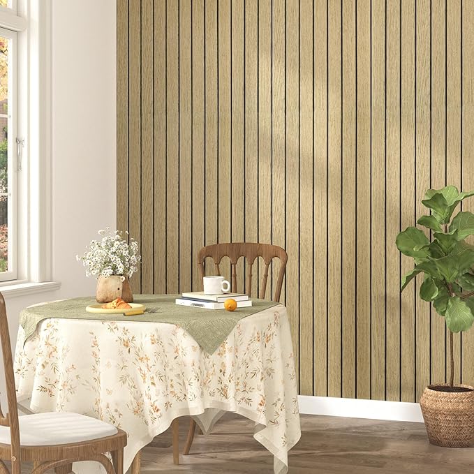 Neutral Peel and Stick Wood Panels - Image 2