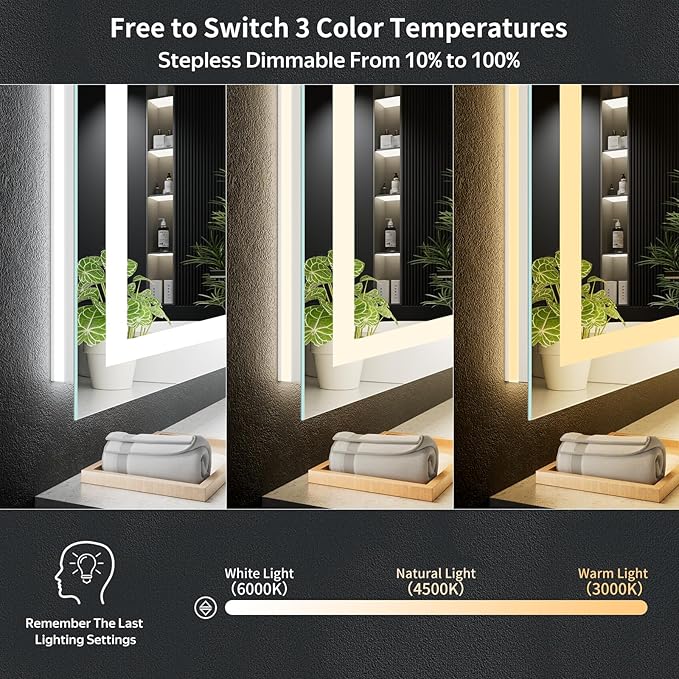 48"x36" LED Bathroom Mirror - Image 6