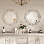 Kelly Miller Jeweled Mirror for Wall, 28 Inch Round Luxury Mirror - Image 9