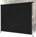6'W x 8'H Black Patio Shades Roll up Outdoor Roller Shade Crank Wand Blind by Unknown