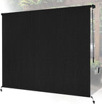 6'W x 6'H Black Patio Shades Roll up Outdoor Roller Shade Crank Wand Blind by Unknown