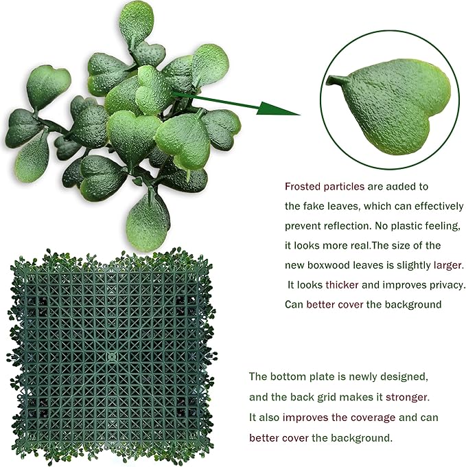 ODTORY Artificial Grass Wall Panels Backdrop: 40"x40" UV-Anti New Bottom Plate - Image 7