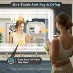 55x36 LED Bathroom Mirror with Lights, Backlit and Front Lit Anti-Fog Lighted - Image 5