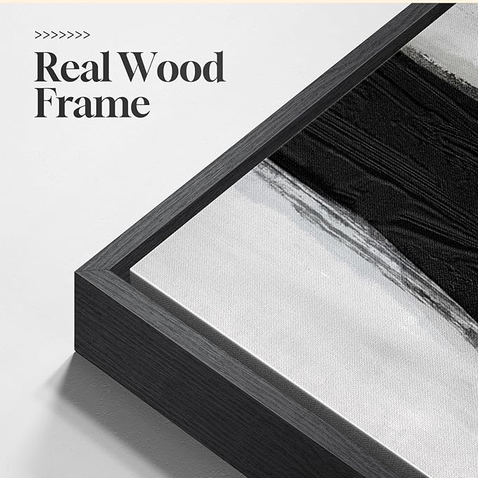 Large Framed Black and White Abstract Wall Art - Image 5
