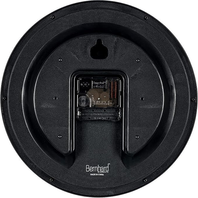 Bernhard Products Black Wall Clock Silent Non Ticking 10 Inch Quality Quartz - Image 4