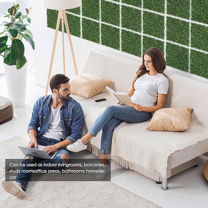 12PCS 20"x 20" Artificial Boxwood Wall Panels, UV-Anti Grass Wall Hedge Plant - Image 7