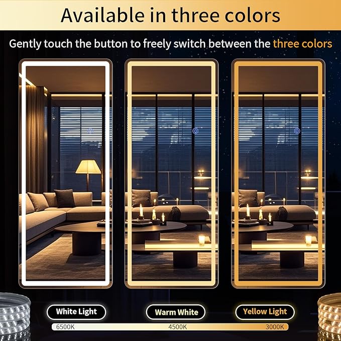 56"x21" LED Full Length Mirror – Standing Floor Body Mirror - Image 5