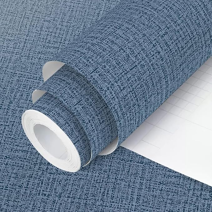 Blue Wallpaper Grasscloth Peel and Stick Wallpaper 17.7inch x 393.7inch by lenify