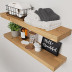 BAOBAB WORKSHOP Natural Wood Floating Shelves by BAOBABWORKSHOP