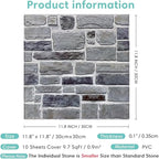 Commomy 10 Pcs 3D Faux Stone 3D Wall Panels 11.8'' x 11.8'' Ultralight PVC - Image 7