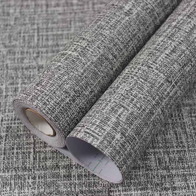 WADILE Grasscloth Peel and Stick Wallpaper 15.7in x 787.4in, Textured Contact by WADILE