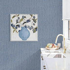 Grasscloth Peel and Stick Wallpaper Blue Contact Paper 15.7inch x 118.1inch - Image 3