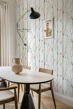 Timeet Floral Wallpaper White and Pink Wall Paper Peel and Stick Modern Contact - Image 6