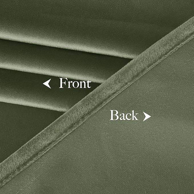 NICETOWN Super Soft Sage Green Velvet Curtains & Drapes 84 inches - Image 9