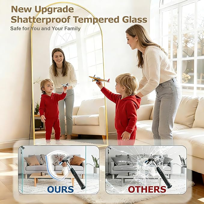 DMWOODFL 71"x26" Arched Full-Length Mirror - Image 4