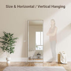 16''x 60'' Tall Brushed Nickel Mirror, Beveled Bathroom Mirror - Image 3