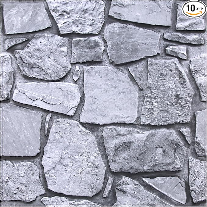 Commomy 3D Faux Stone Peel and Stick Wall Tiles by CommomyDecor