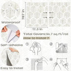 Modern Peel and Stick Wallpaper 17.3''×''787 Self Adhesive Wallpaper Boho - Image 3