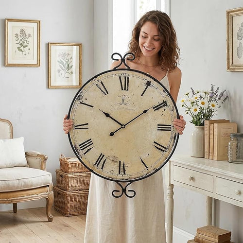 30 Inch Wall Clock for Living Room, Extra Large Farmhouse Wall Clock, Wrought by JUMBOHUMBLE