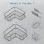 Veken Corner Shower Caddy 5-Pack, Advanced Rustproof Design, No Drilling - Image 9