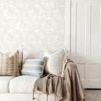 Ismoon Floral Peel and Stick Wallpaper Vintage Beige Contact Paper Boho - Image 3