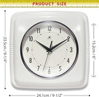 Infinity Instruments Retro – 9-Inch Square Silent Non-Ticking Mid-Century - Image 5