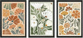 YWJKWLGS Mid Century Boho Wildflower Wall Art Set of 3, 16x24 Inch Black Framed by Unknown