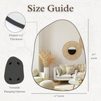 PERFNIQUE Irregular Wall Mirror Asymmetrical Mirror, Decorative Modern Wall - Image 2