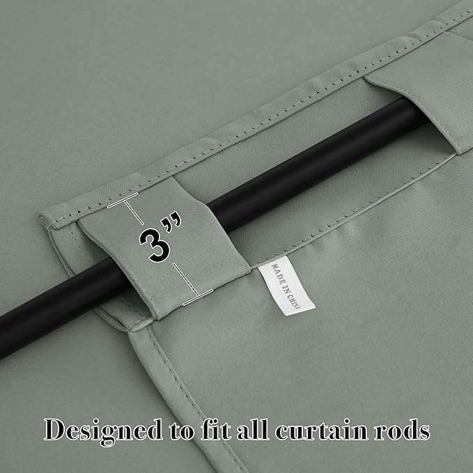 RYB HOME Blackout Curtains for Bathroom, Thermal Insulated Light Block Small - Image 2
