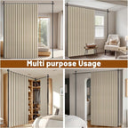 100% Blackout Room Divider Curtains Sets Beige W100 x L84 in, 1 Panel Curtain - Image 6