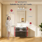 Keonjinn 24" x 36" Black Bathroom Mirror, Brushed Black Framed Mirror - Image 2