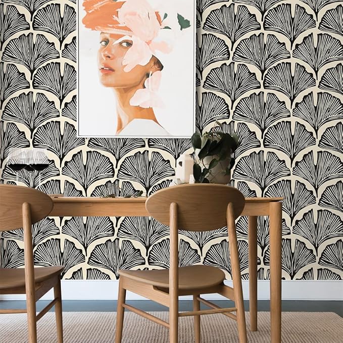 Tempaper x Novogratz Zebra Black Feather Palm Removable Peel and Stick Wallpaper - Image 3
