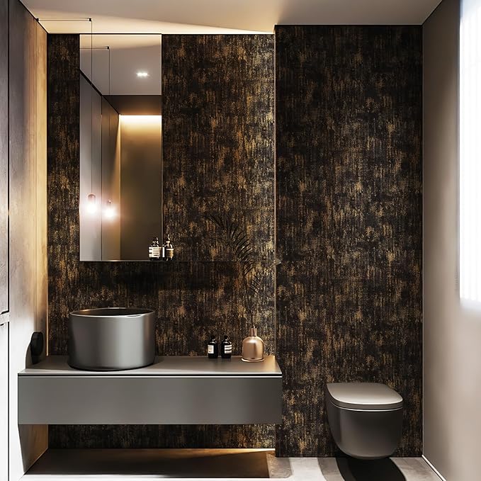 JiffDiff Vintage Metallic Peel and Stick Wallpaper Industrial Metallic Concrete - Image 7