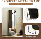 Delma Full Length Mirror, Wall Mounted, Freestanding or Leaning, Rounded - Image 6