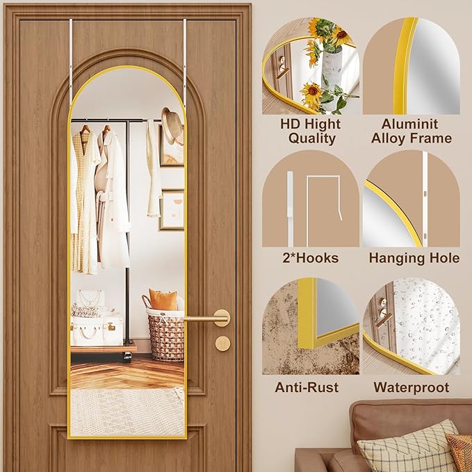 Rowjut Full Length Door Mirror, Wall Mounted Wall Mirrors, Cloakrooms, etc. - Image 4