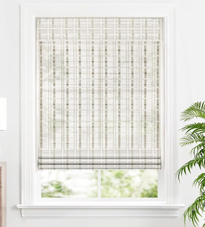 LazBlinds Cordless Bamboo Roman Shades, Custom Light Filtering Window Treatment by LazBlinds