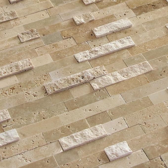 SUNWINGS 5-Sheet Peel and Stick Mosaic Natural 3D Stone Self Adhesive Marble - Image 8