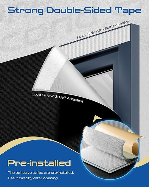 26" W x 36" L 100% Portable Blackout Curtains, Total Darkness No-Drill Black - Image 2