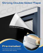 31" W x 36" L 100% Portable Blackout Curtains, Total Darkness No-Drill Black - Image 2